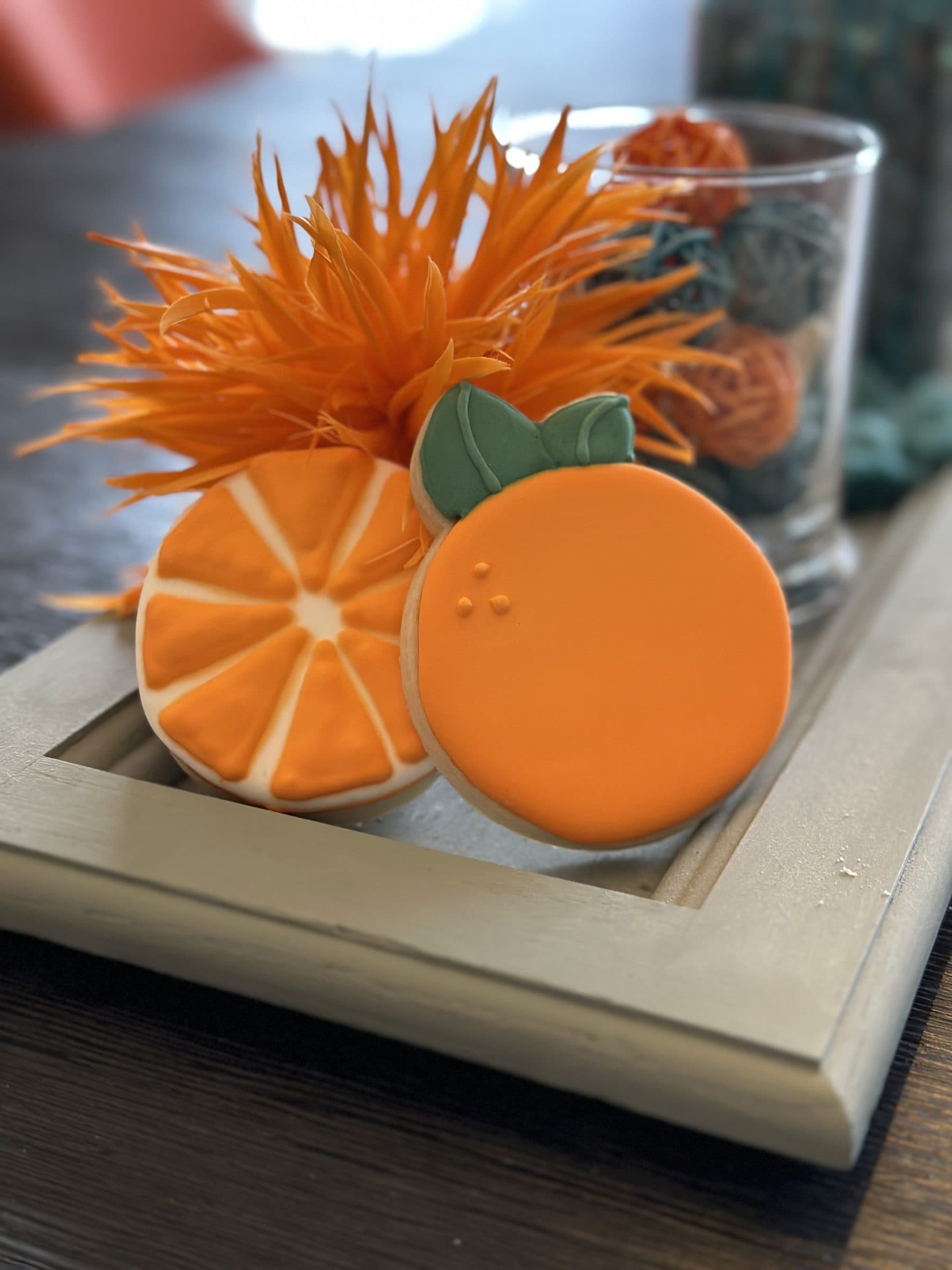 Orange slice and whole orange cookies